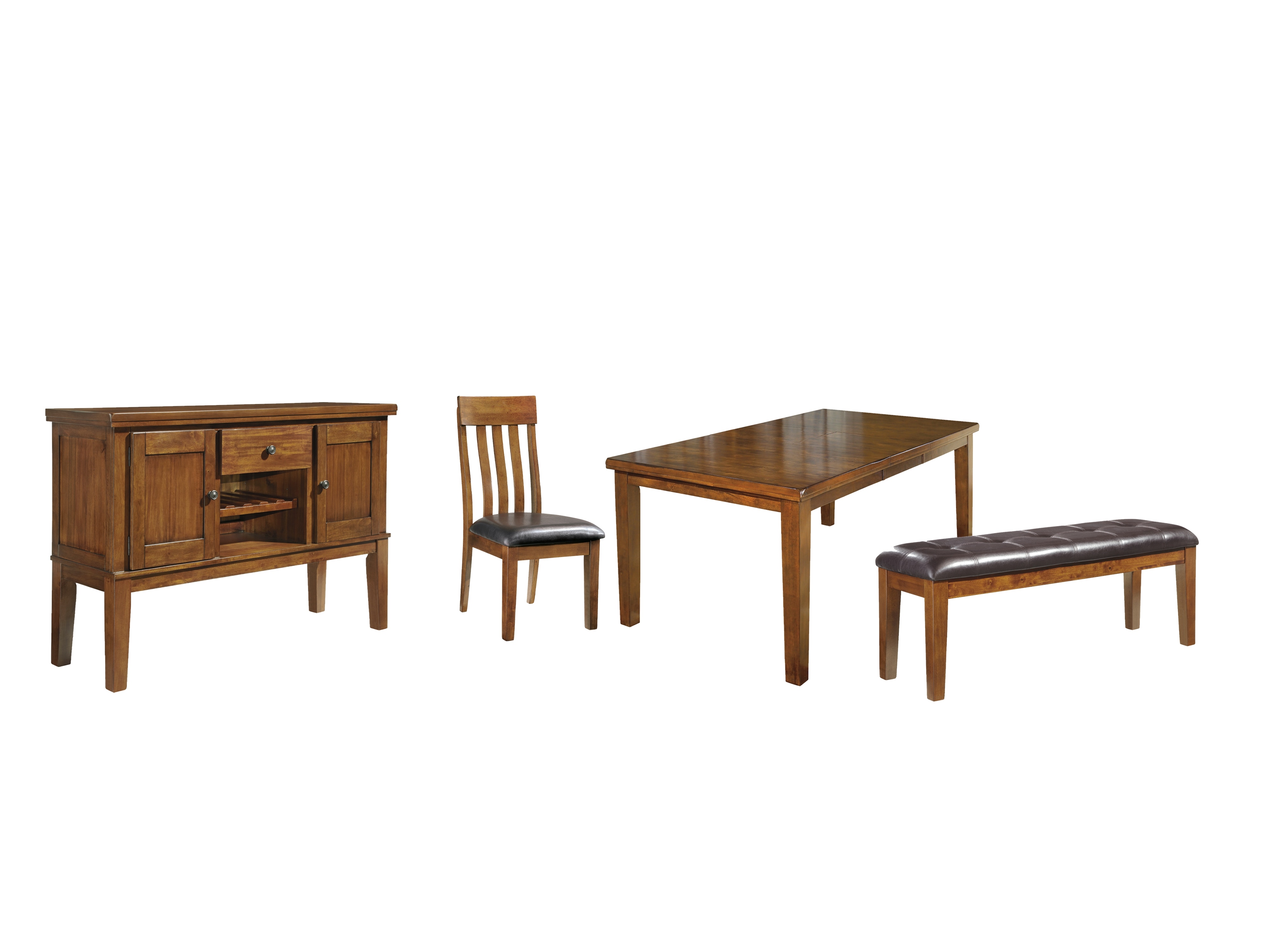 Ralene dining table and 4 chairs and discount bench