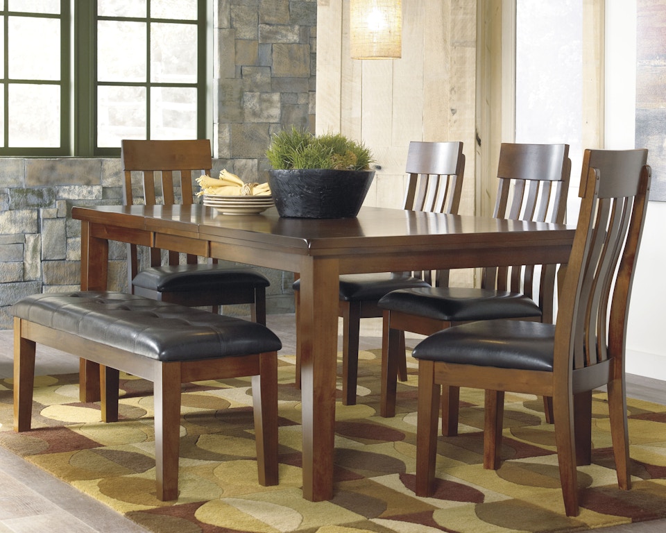 Signature Design By Ashley Dining Room Ralene Dining Table And 4 Chairs And  Bench D594D2