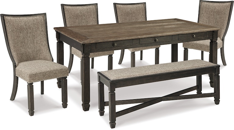 Signature Design by Ashley Tyler Creek Dining Table and 4 Chairs with Bench D736D11
