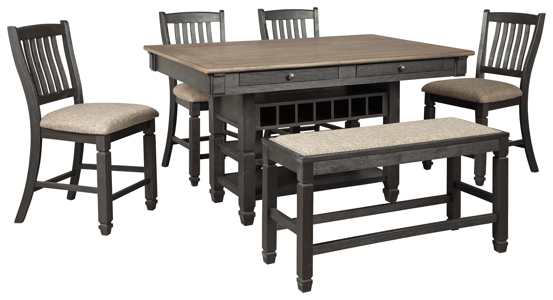 Signature Design by Ashley Casual Dining Tyler Creek Counter Height Dining Table and 4 Barstools