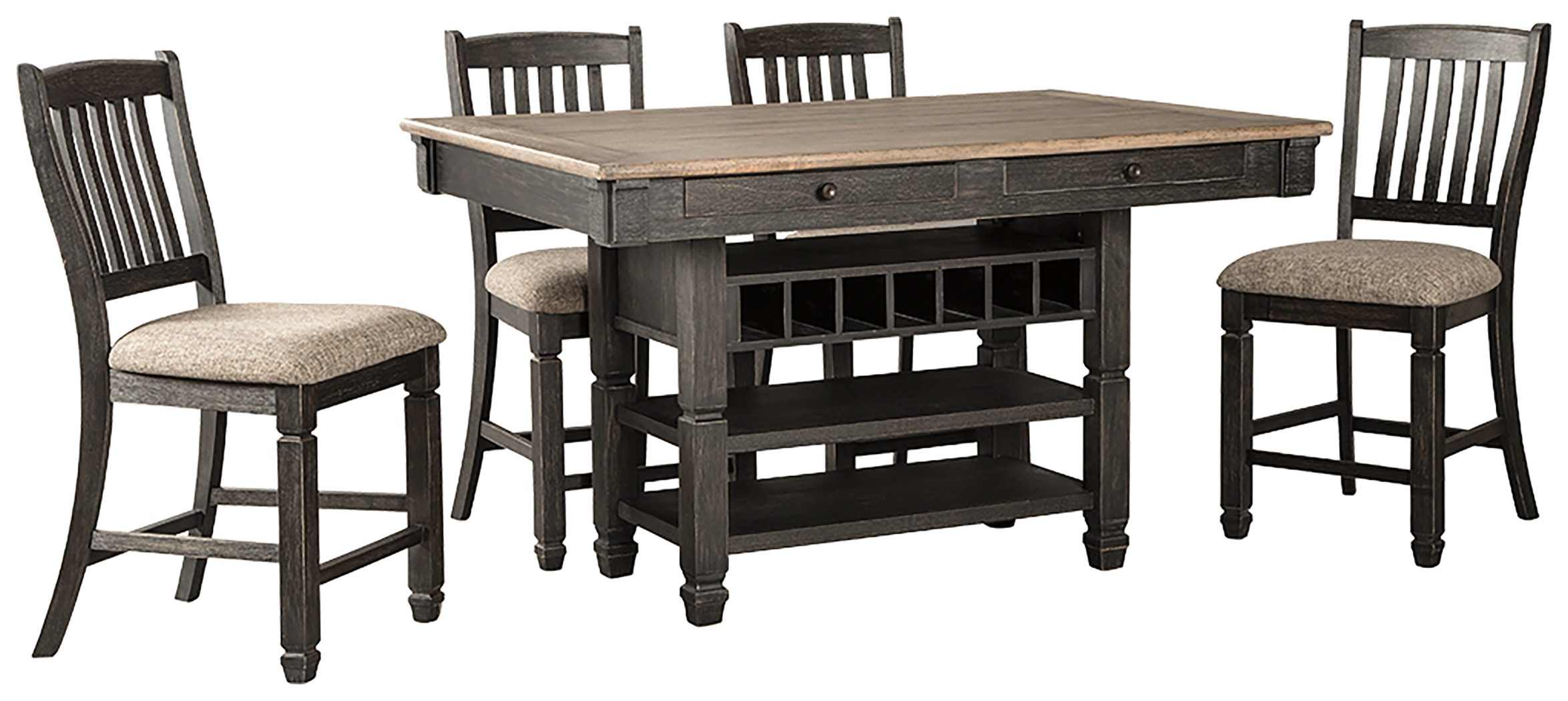 Tyler creek dining table and deals 4 chairs and bench set