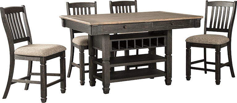 Signature Design by Ashley Tyler Creek Counter Height Dining Table with 4 Barstools D736D3 D736D3