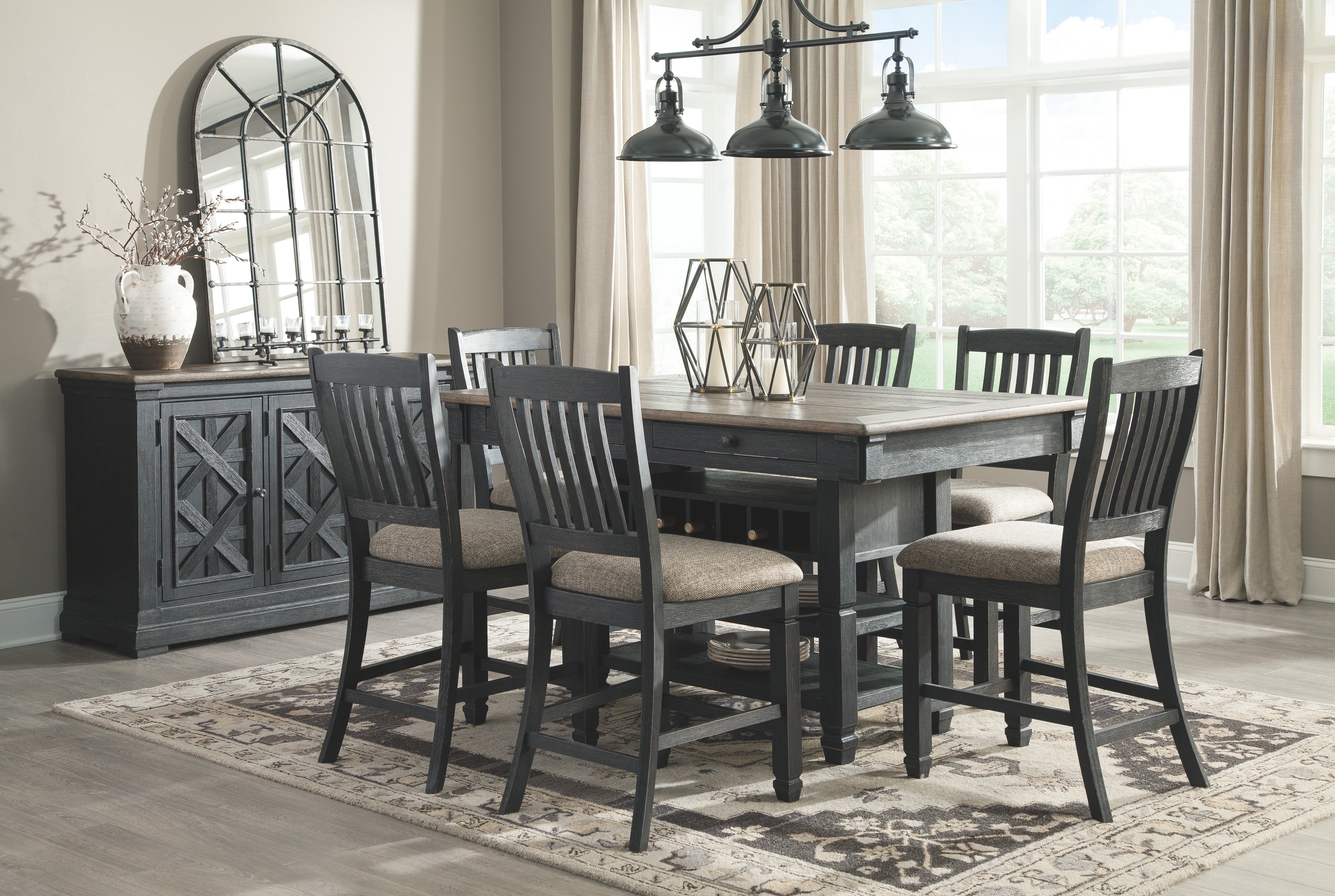Ashley Tyler Creek Tyler Creek Counter Height Dining Table and 6
