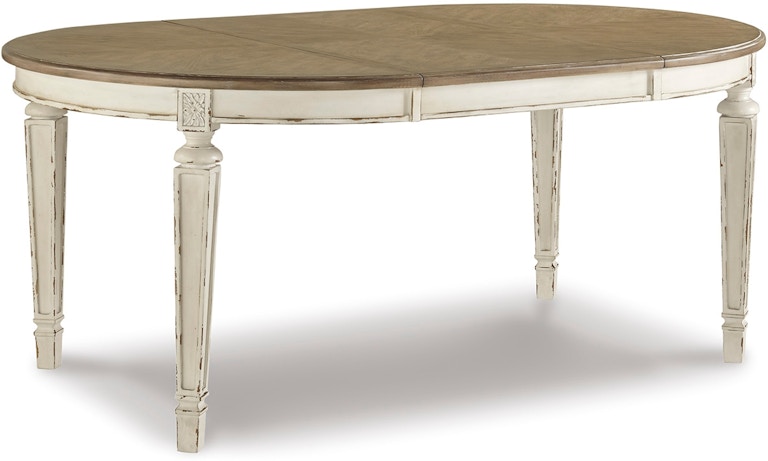 Signature Design by Ashley Realyn Dining Room Round to Oval Extension Table D743-35 D743-35