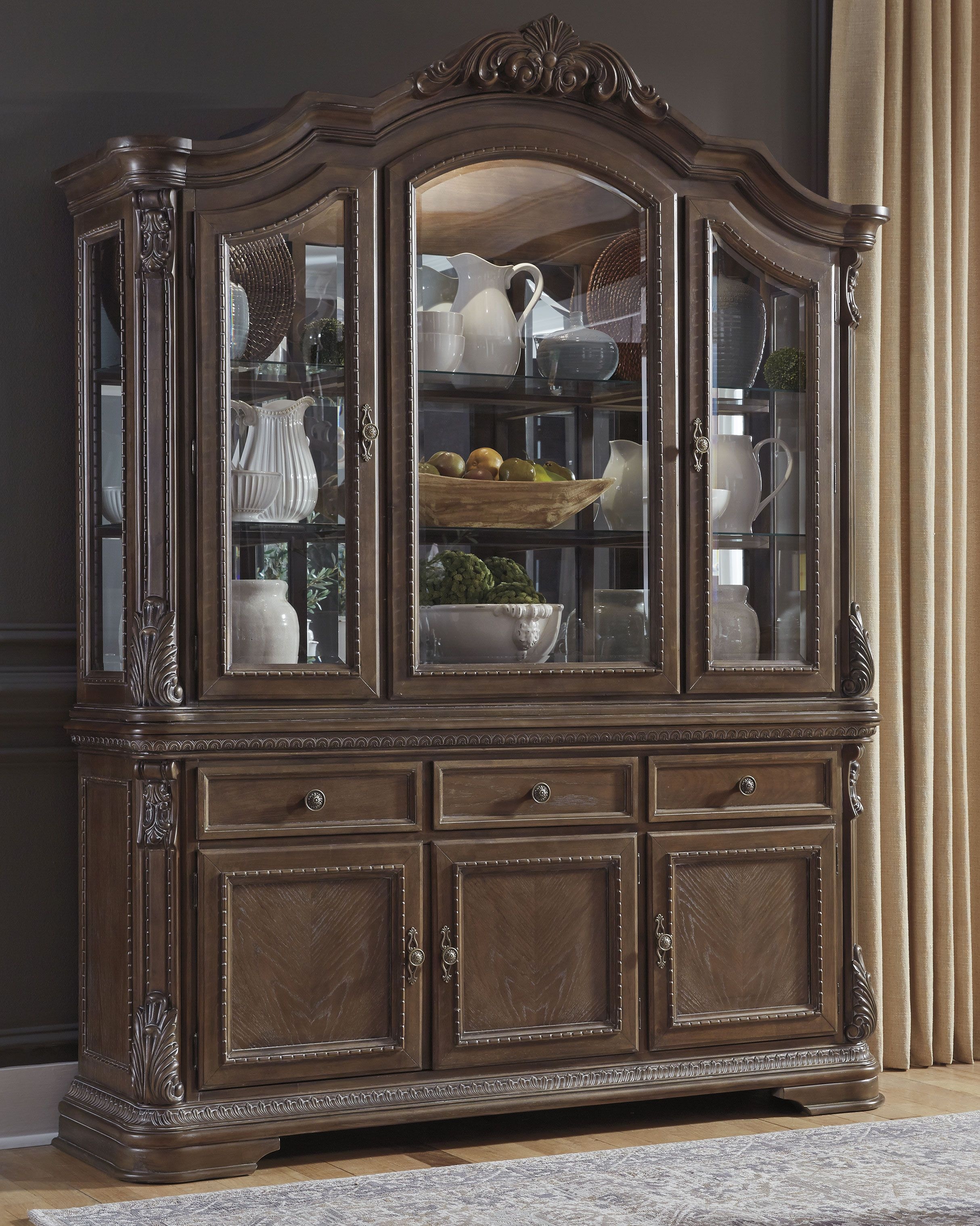 Signature Design by Ashley Charmond Dining Room Buffet and China D803D5