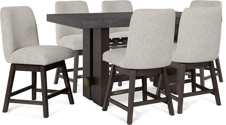 Signature Design by Ashley Burkhaus Counter Height Dining Table and 6 Barstools D984D6