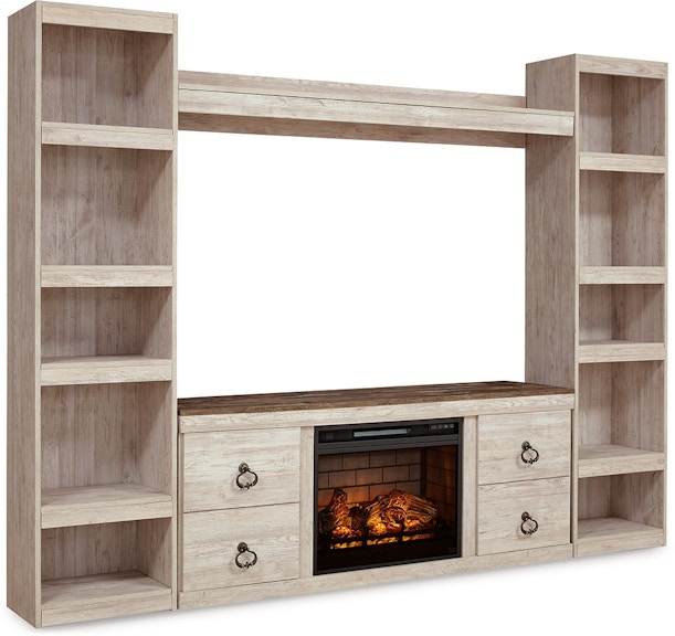 Signature Design by Ashley Willowton 4-Piece Entertainment Center with Electric Fireplace EW0267W9 EW0267W9
