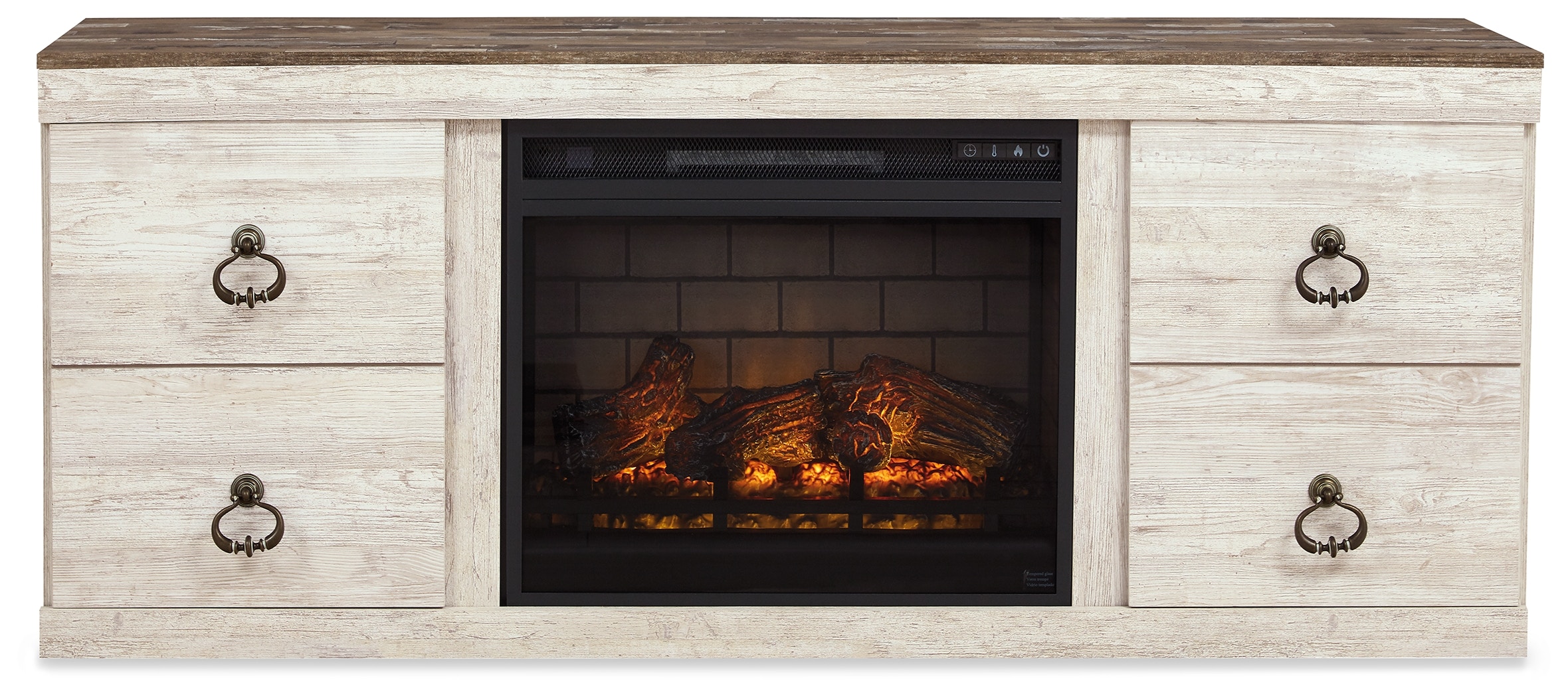 Signature Design by Ashley Home Entertainment Willowton TV Stand with Electric Fireplace EW0267W8