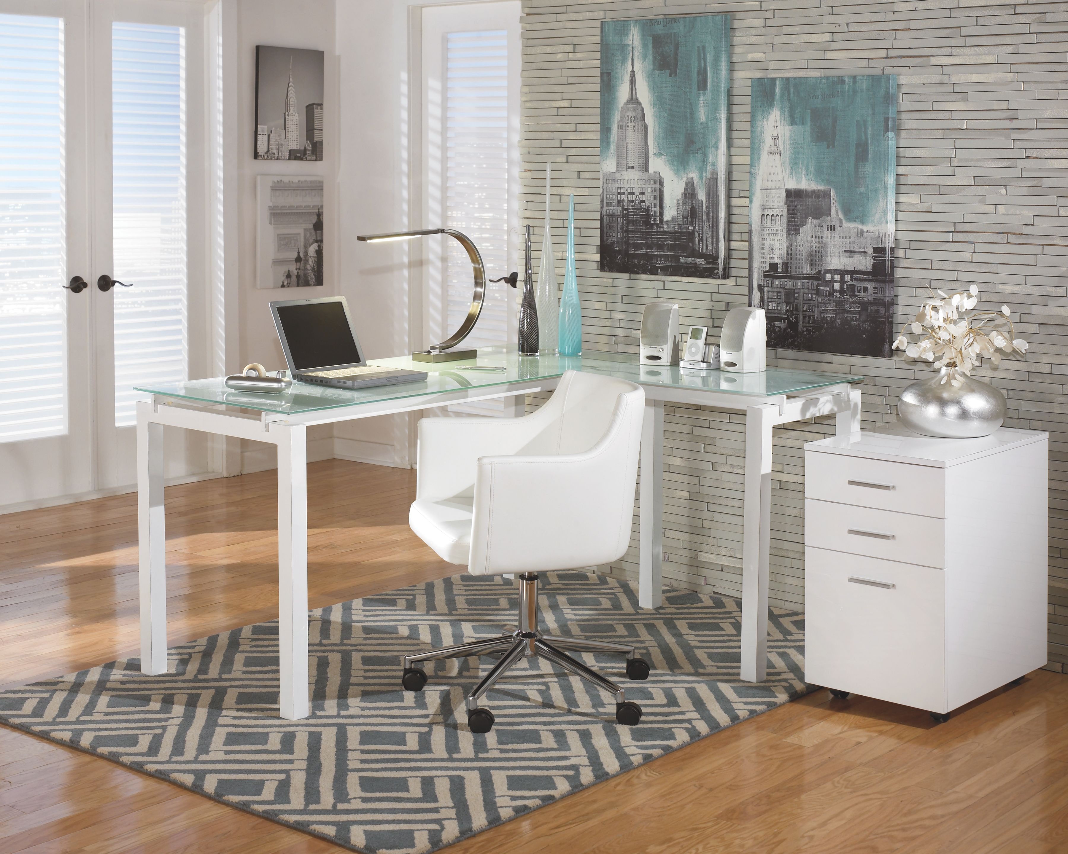 baraga home office desk with chair