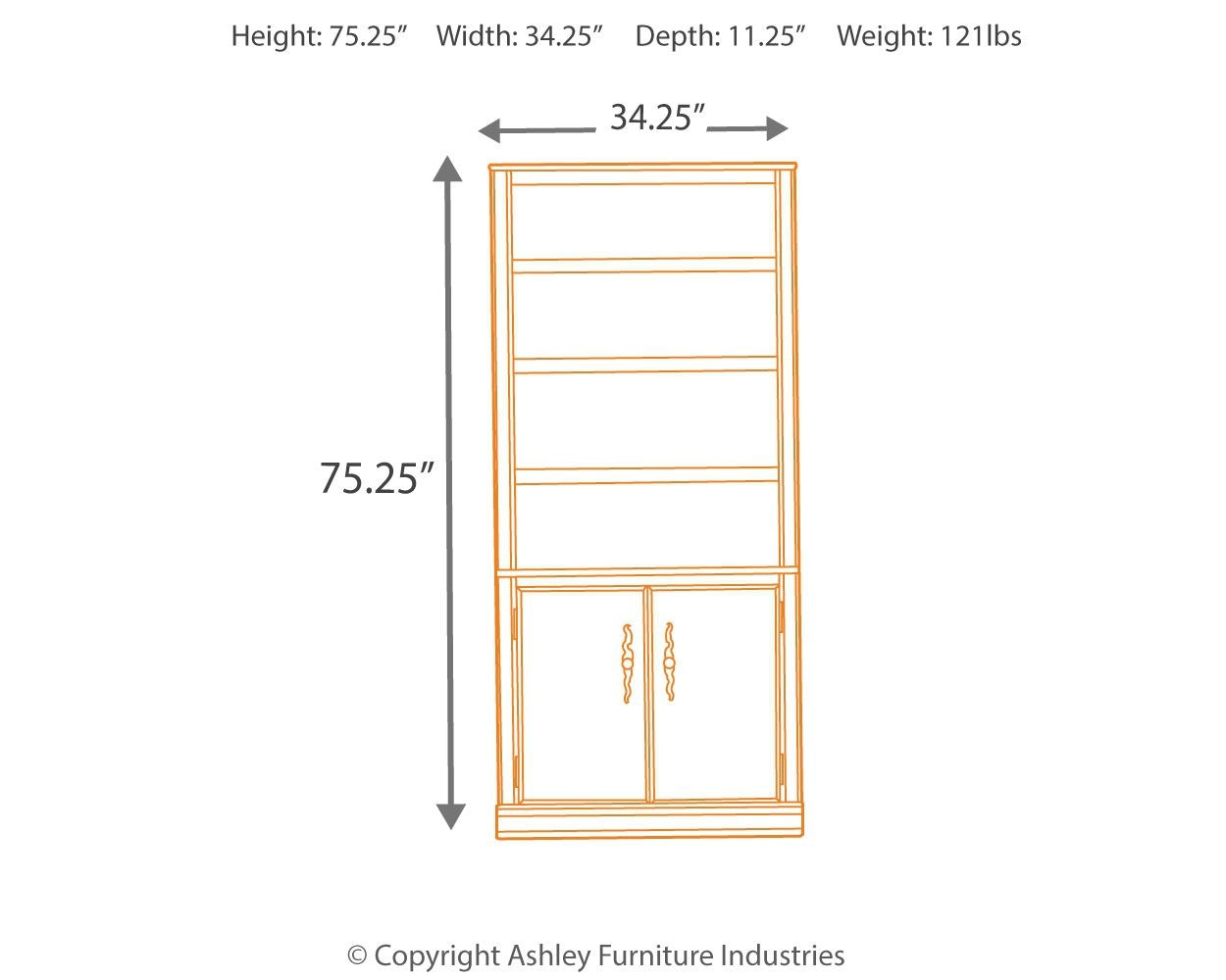 Signature Design by Ashley Home Office Hamlyn 75" Bookcase ...
