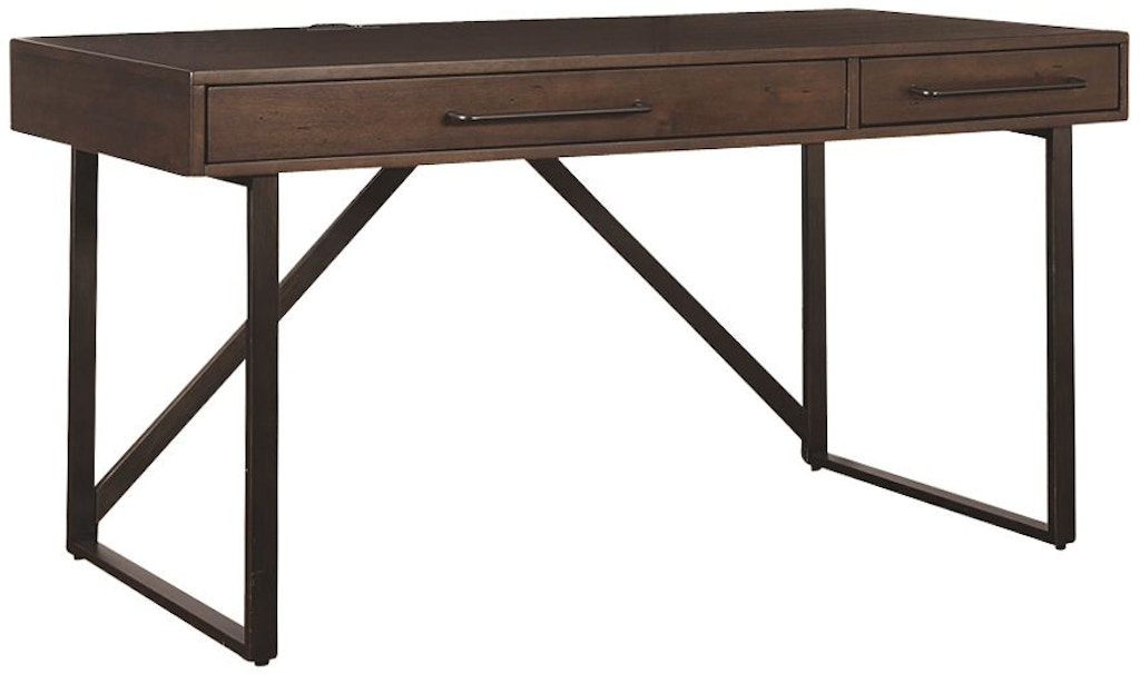 Signature Design by Ashley Starmore H633-27 Modern Rustic/Industrial Home Office  Desk with Steel Base, Westrich Furniture & Appliances