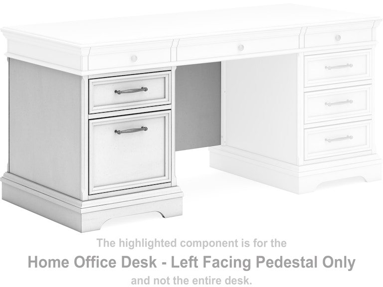 Signature Design by Ashley Kanwyn Home Office Desk - Left Facing Pedestal H777-21L at Woodstock Furniture & Mattress Outlet
