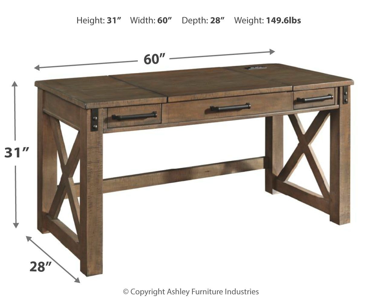 Signature Design By Ashley Aldwin Home Office Lift Top Desk H837