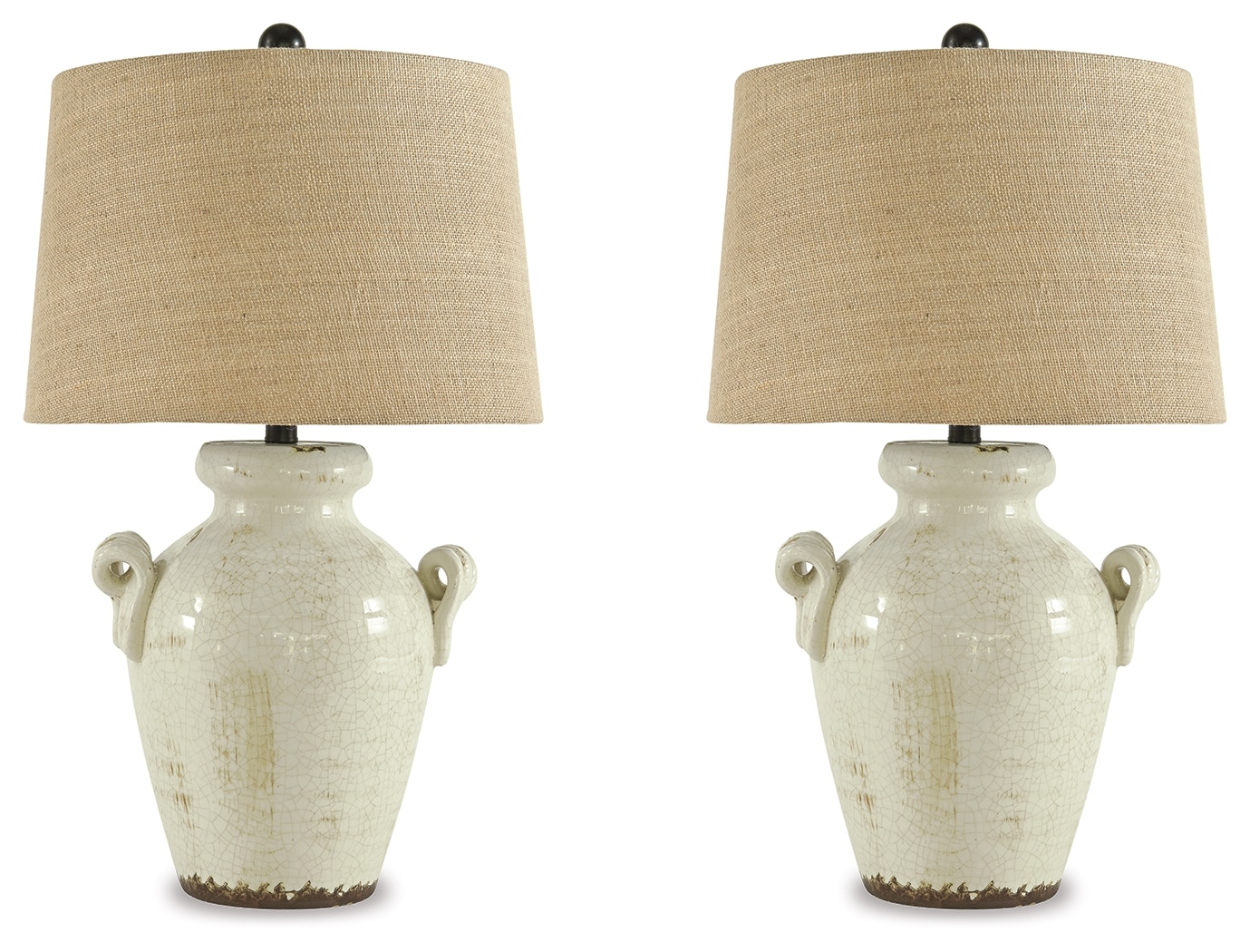 Cream Colored Lamp factory Pair