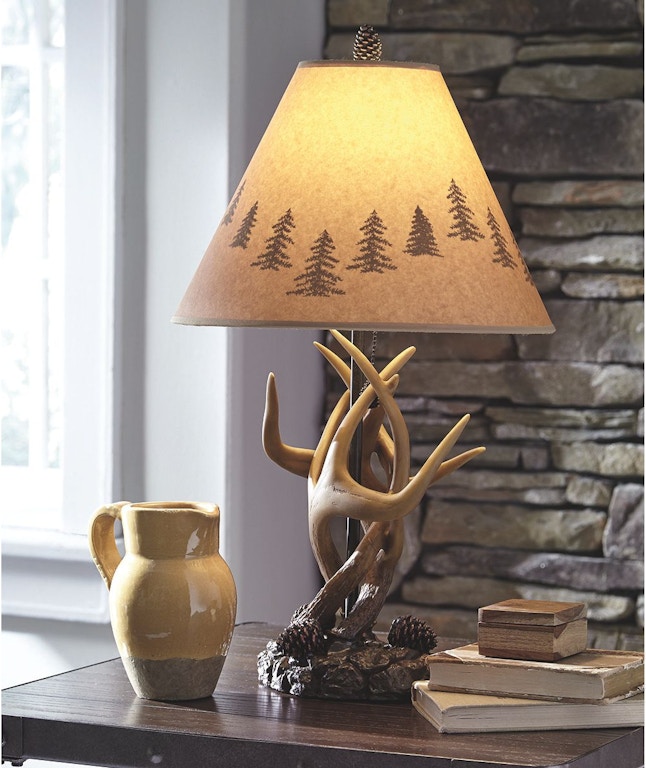 Shop our Derek Deer Antler Table Lamp by Signature Design by