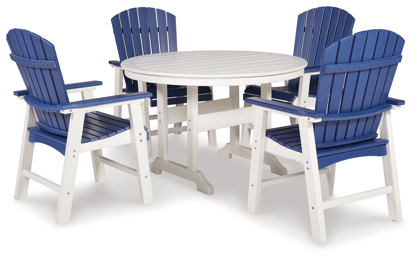 Signature Design by Ashley Outdoor Furniture Crescent Luxe Outdoor Dining  Table with 4 Chairs