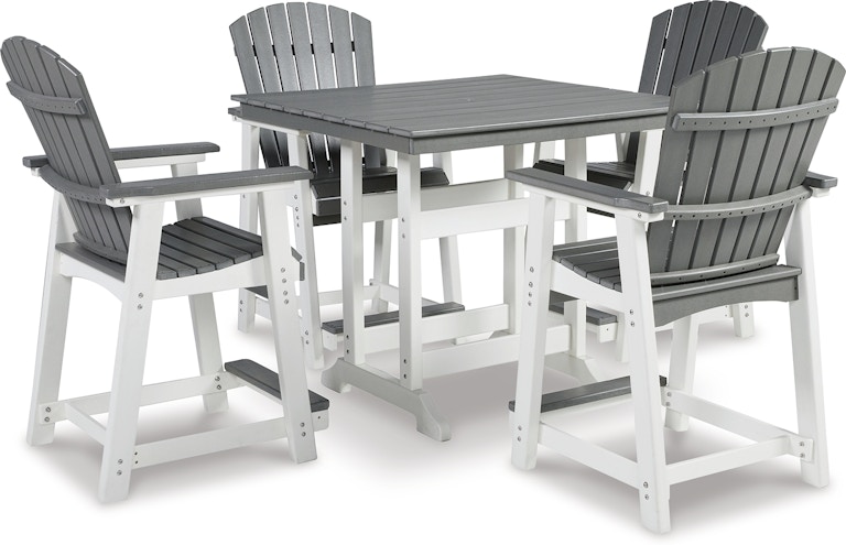 Signature Design by Ashley Transville Outdoor Counter Height Dining Table with 4 Barstools P210P1 P210P1