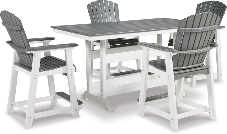 Signature Design by Ashley Transville Outdoor Counter Height Dining Table with 4 Barstools P210P5 P210P5