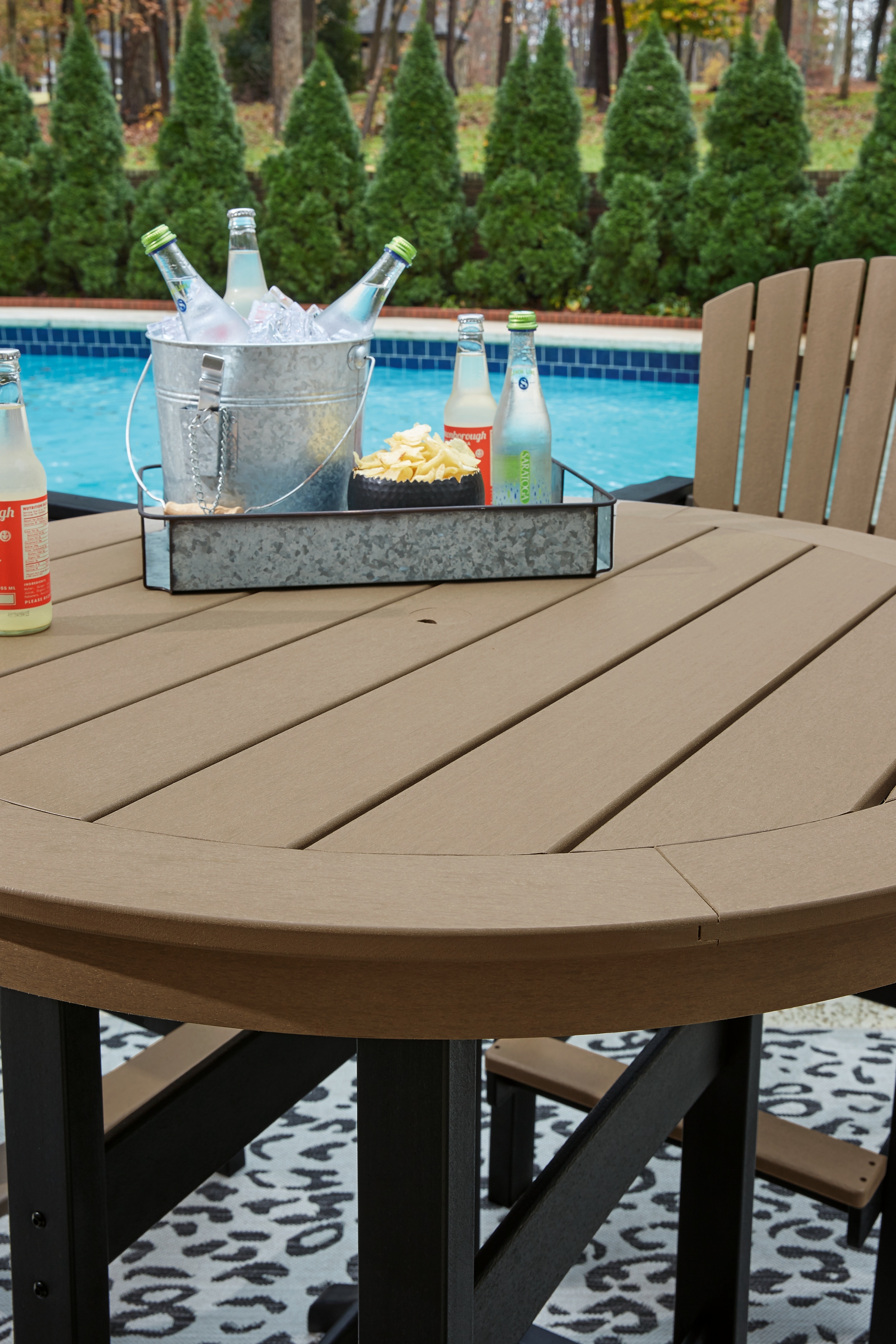 barcalounger patio furniture on Signature Design By Ashley Outdoor Patio Fairen Trail Bar Table P211 613 T H Perkins Furniture