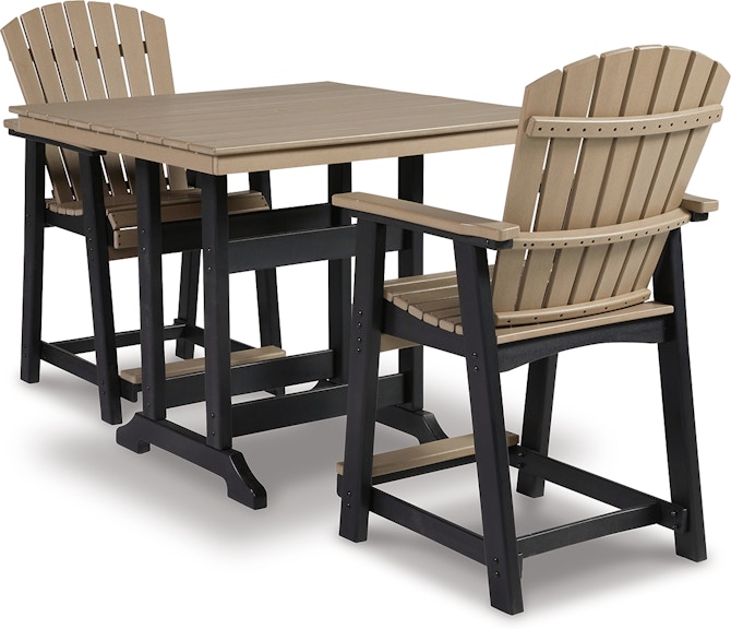 Signature Design by Ashley Fairen Trail Outdoor Counter Height Dining Table with 2 Barstools P211P4 P211P4