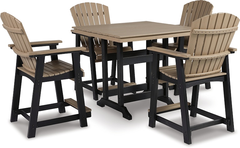 Signature Design by Ashley Fairen Trail Outdoor Counter Height Dining Table with 4 Barstools P211P3 P211P3