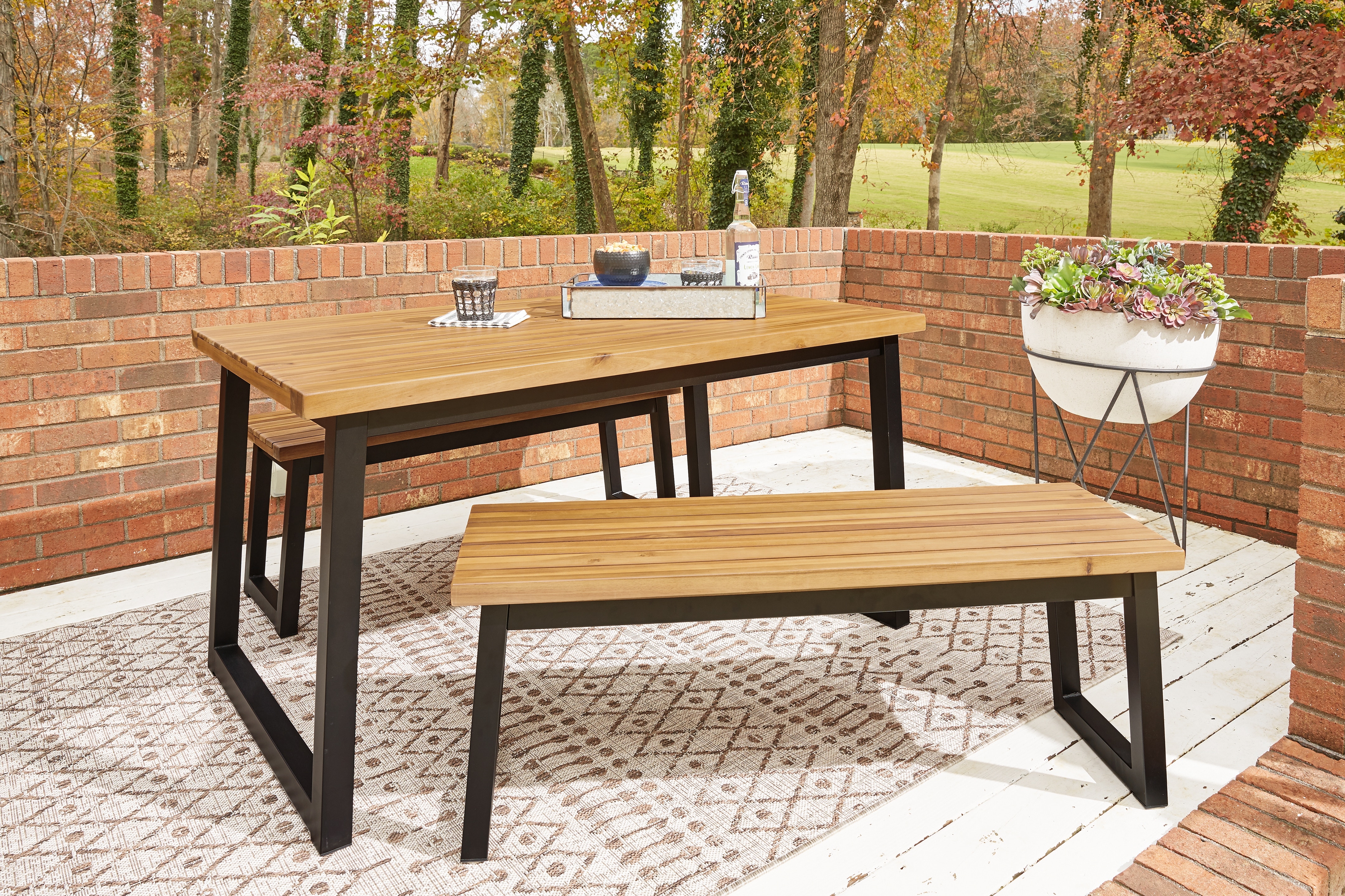 Signature Design by Ashley Outdoor/Patio Town Wood Outdoor Dining Table