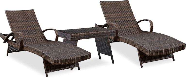 Signature Design by Ashley Kantana 2 Outdoor Chaise Lounge Chairs and End Table P283P1
