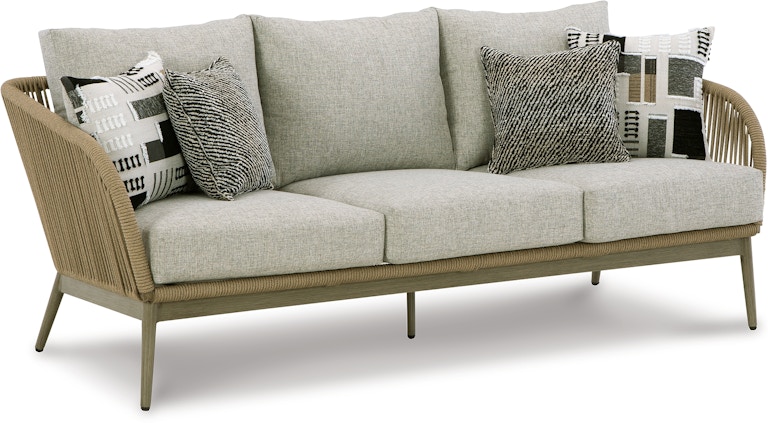 Signature Design by Ashley SWISS VALLEY Outdoor Sofa with Cushion P390-838 at Woodstock Furniture & Mattress Outlet