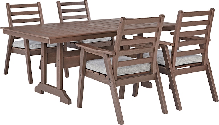 Signature Design by Ashley Emmeline Outdoor Dining Table with 4 Chairs P420P3 P420P3