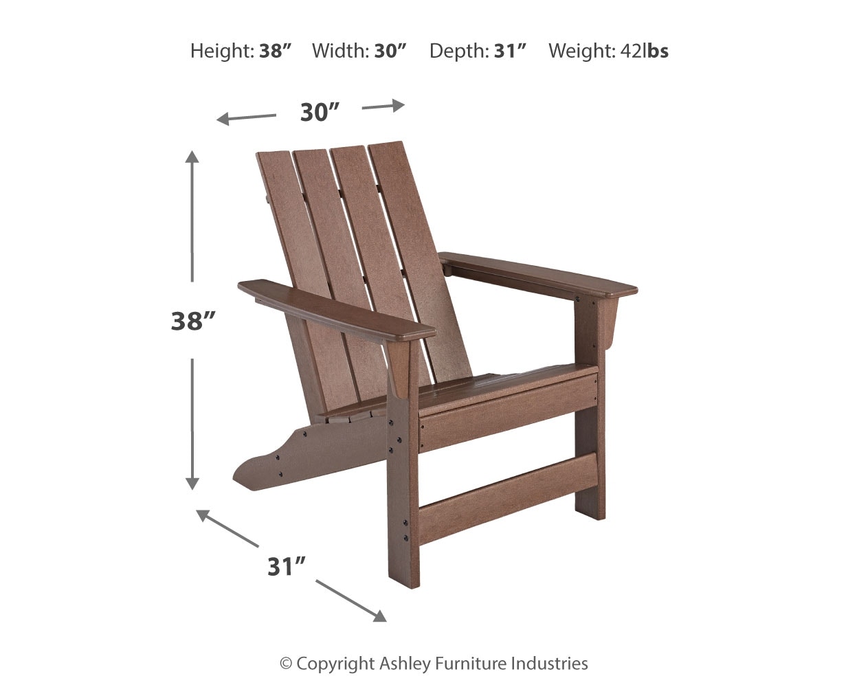 Signature Design by Ashley Outdoor Furniture Emmeline Adirondack Chair P420 898 iFurnish
