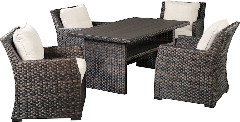 Signature Design by Ashley Easy Isle Outdoor Dining Table and 4 Chairs P455P3