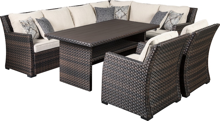 Signature Design by Ashley Easy Isle Nuvella 3 Piece Sectional with Coffee Table and 2 Lounge Chairs 059942834