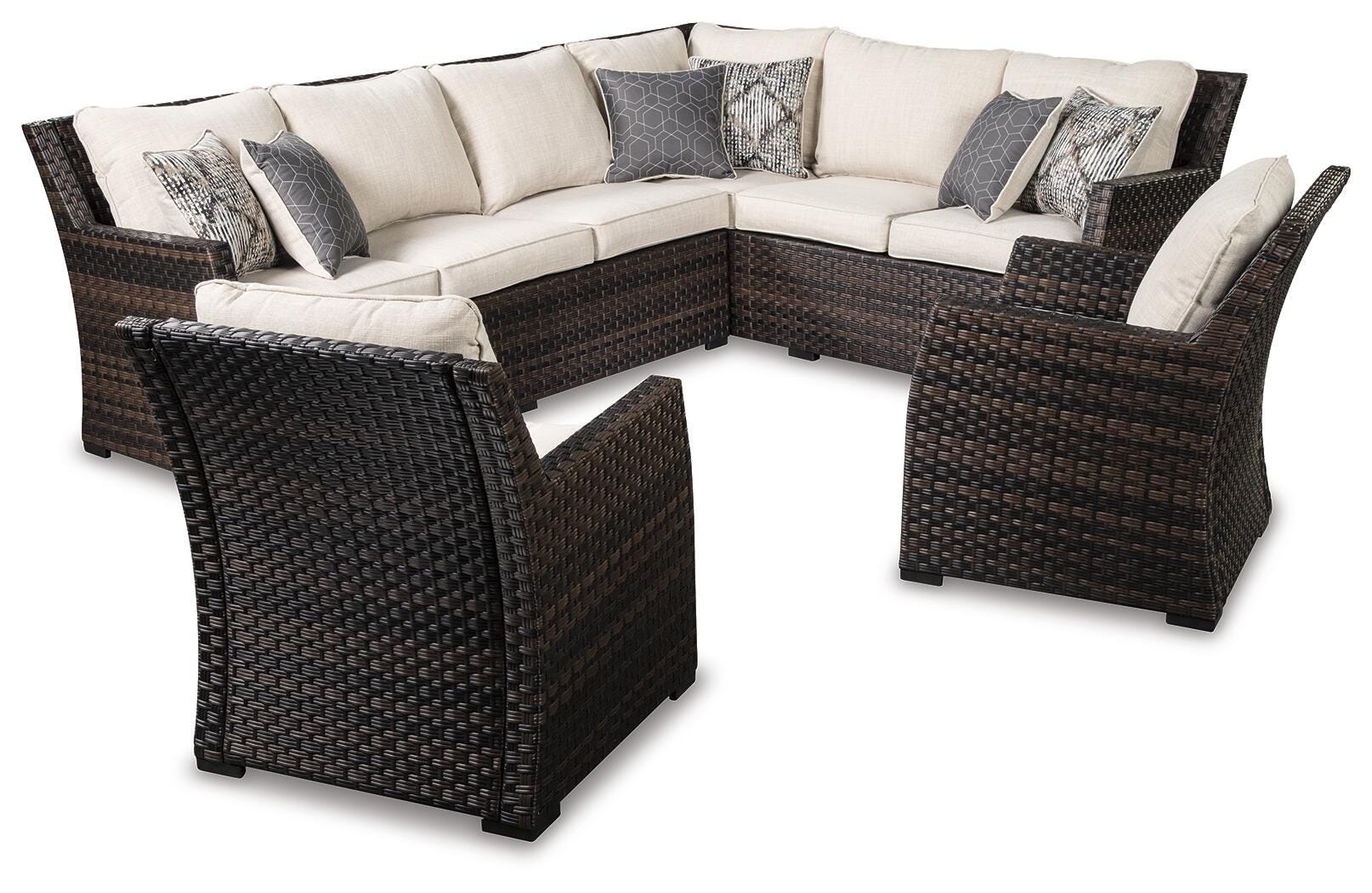 Signature Design by Ashley Easy Isle Nuvella 3 Piece Sectional and Lounge Chair PKG014434