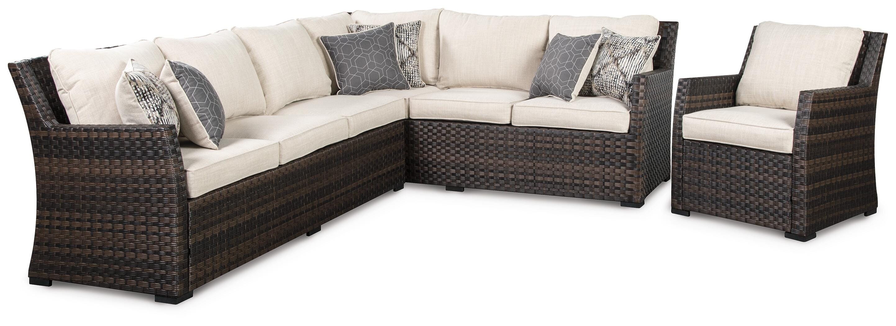 Signature Design by Ashley Easy Isle Sofa Sectional and 2 Lounge Chairs P455P4