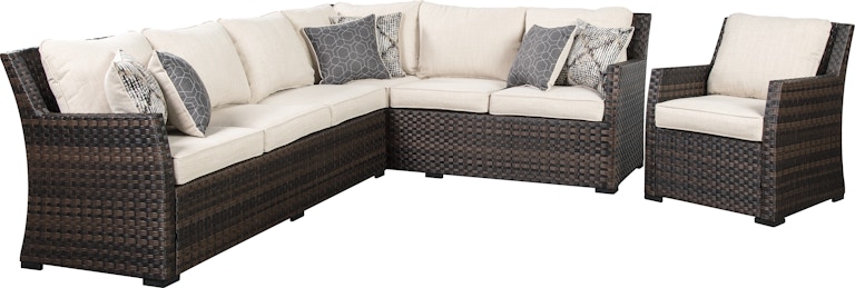Signature Design by Ashley Easy Isle Sofa Sectional and 2 Lounge Chairs P455P4