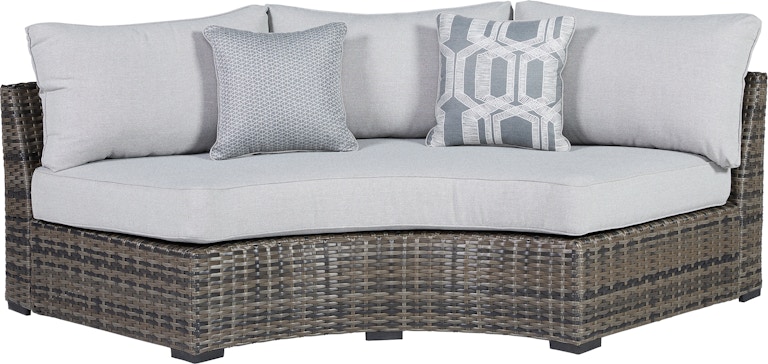 Signature Design by Ashley Harbor Court Curved Loveseat with Cushion P459-861 at Woodstock Furniture & Mattress Outlet