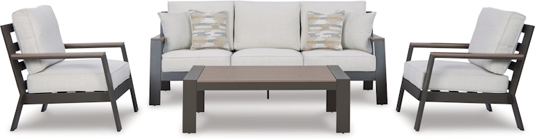 Signature Design by Ashley Tropicava Outdoor Sofa, 2 Lounge Chairs and Coffee Table P514P2 P514P2