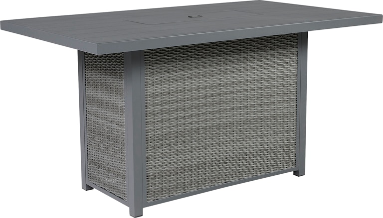 Signature Design by Ashley Palazzo Outdoor Bar Table with Fire Pit P520-665 at Woodstock Furniture & Mattress Outlet