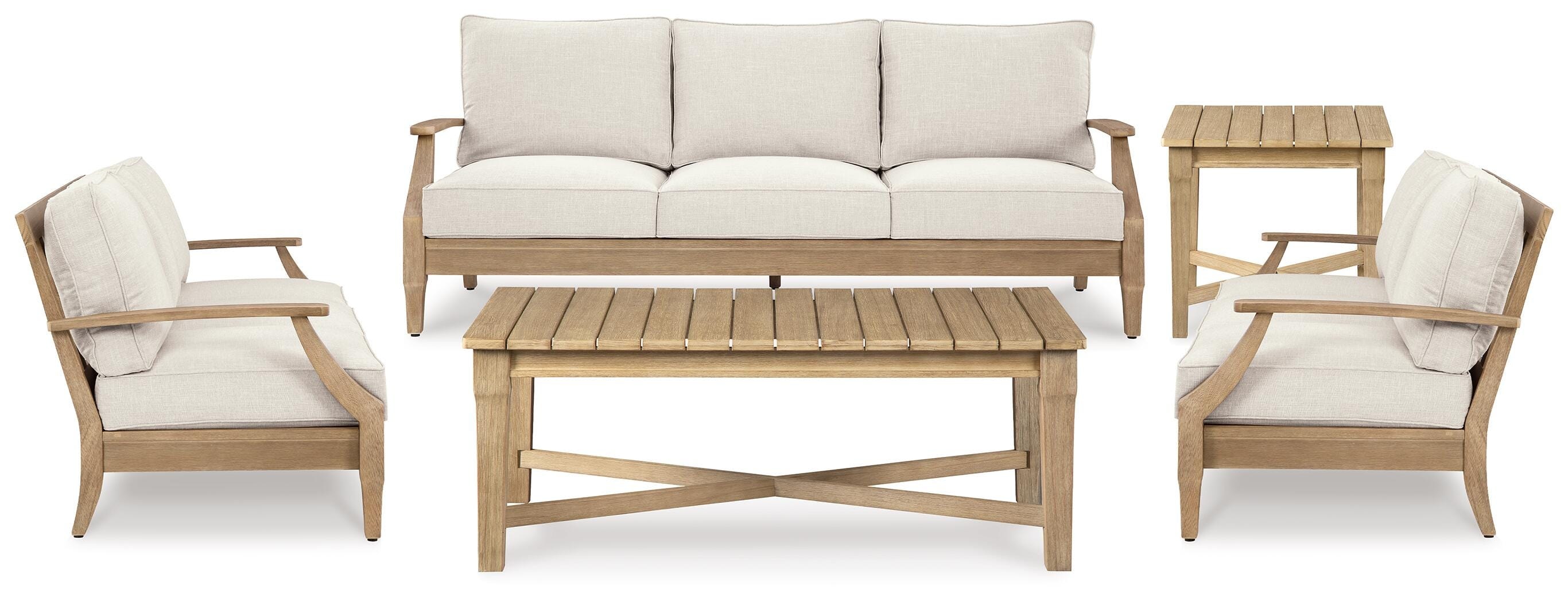  Carter Hall Outdoor Sofa, 2 Lounge Chairs, Coffee Table and End Table 