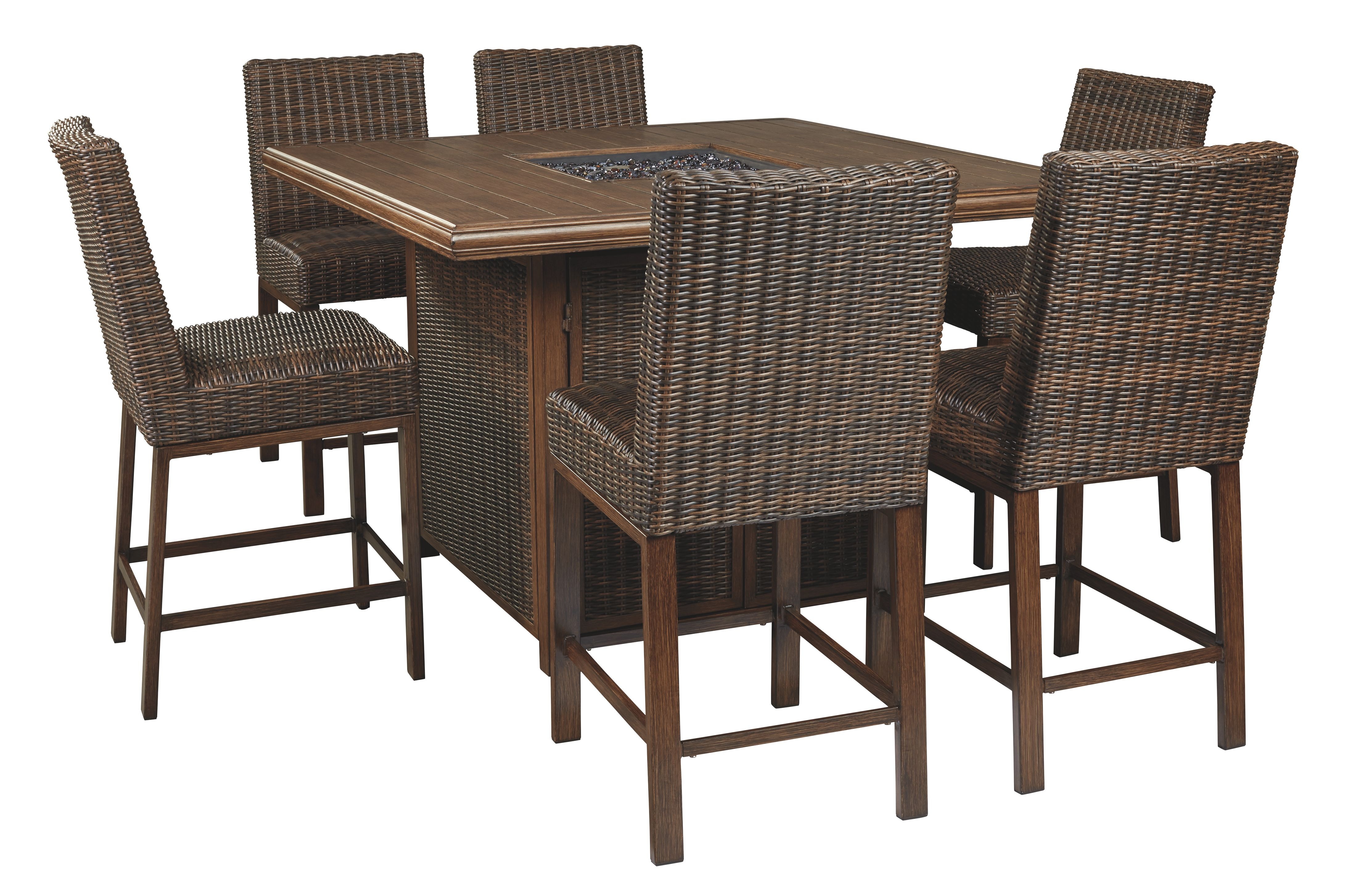 Rattan pub table online and chairs