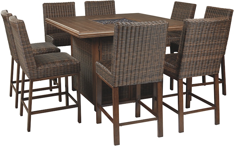 Signature Design by Ashley Paradise Trail Outdoor Counter Height Dining Table with 6 Barstools P750P6 P750P6