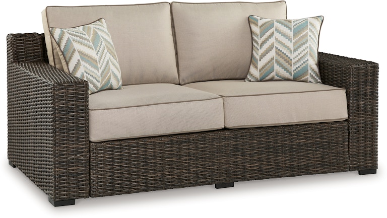 Signature Design by Ashley Coastline Bay Outdoor Loveseat with Cushion P784-835