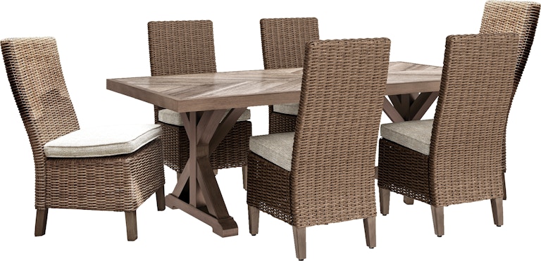 Signature Design by Ashley Beachcroft Outdoor Dining Table with 6 Chairs P791P1 P791P1