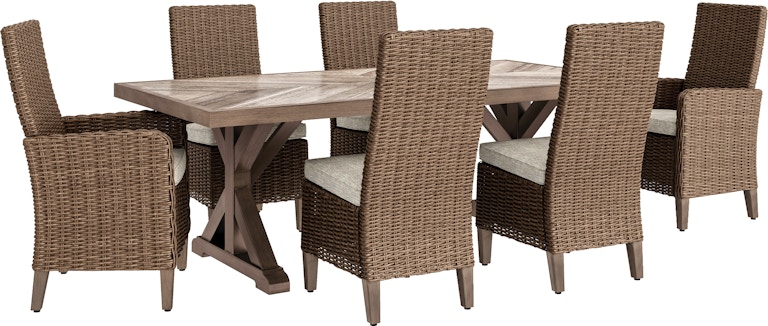 Signature Design by Ashley Beachcroft Outdoor Dining Table with 6 Chairs P791P2 P791P2