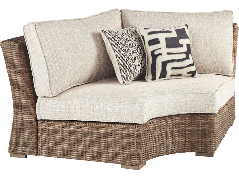 Signature Design by Ashley Beachcroft Outdoor Curved Corner Chair P791-851 at Woodstock Furniture & Mattress Outlet