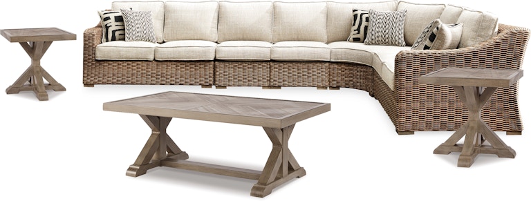 Signature Design by Ashley Beachcroft 5-Piece Outdoor Sectional with Coffee Table and 2 End Tables P791P10 P791P10