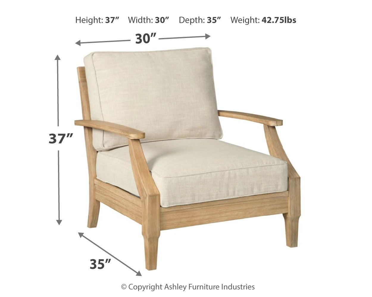 wooden lounge chair with cushion