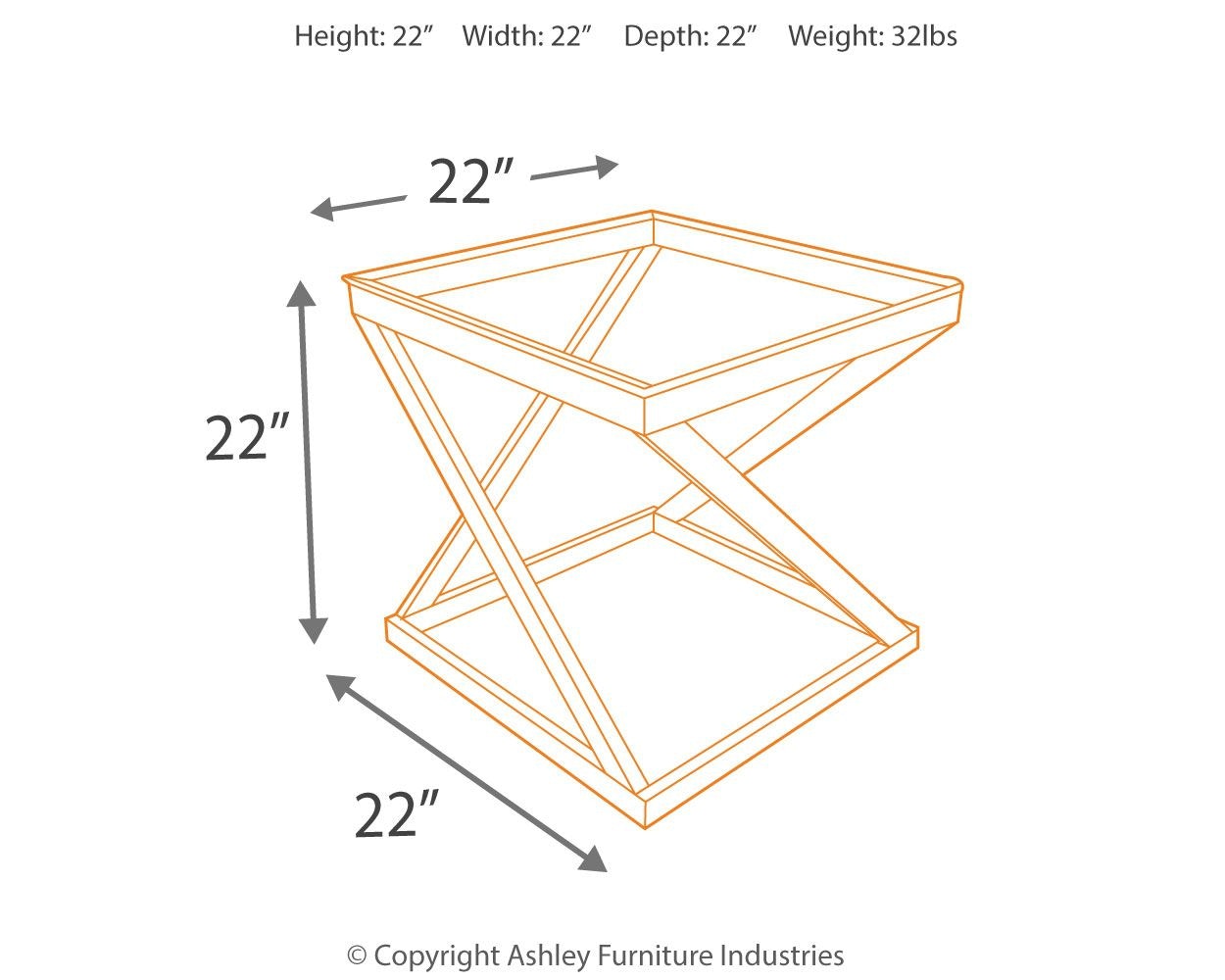 Signature Design by Ashley Living Room Coylin End Table T136 2