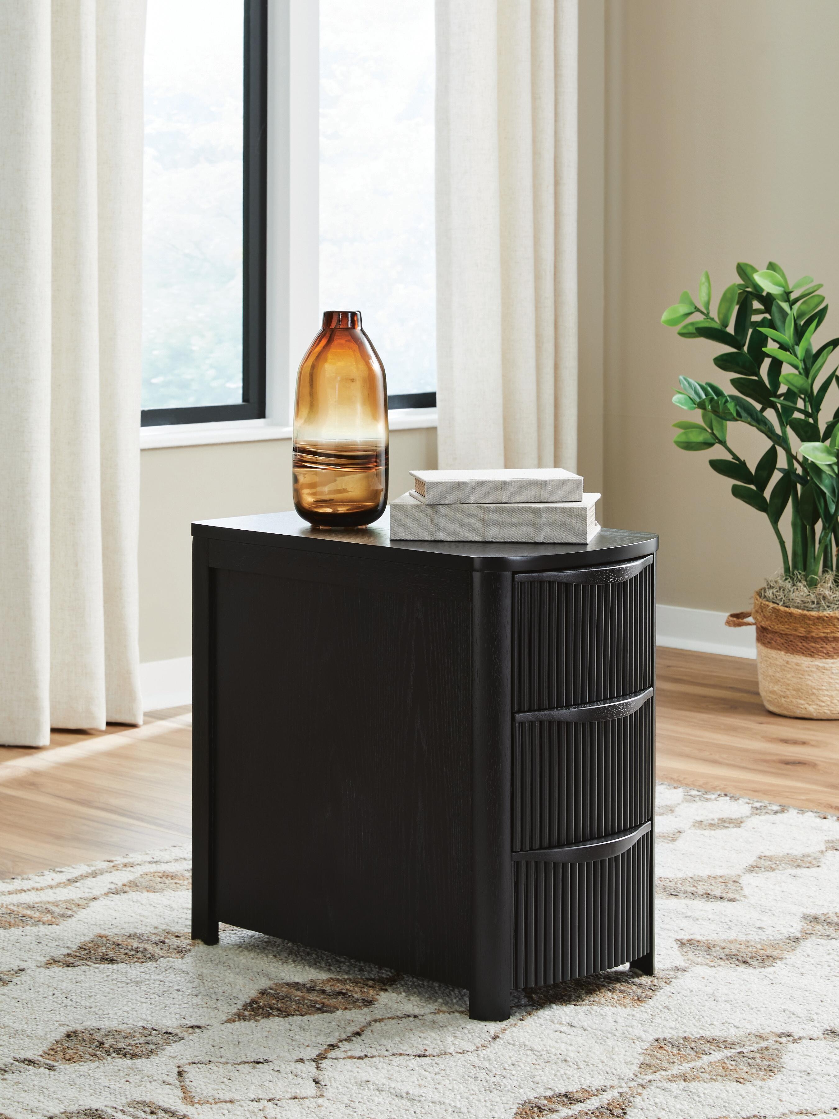 ENFOLD テレコロンT 38 黒 Signature Design by Ashley Living Room Camdill Chairside End Table
