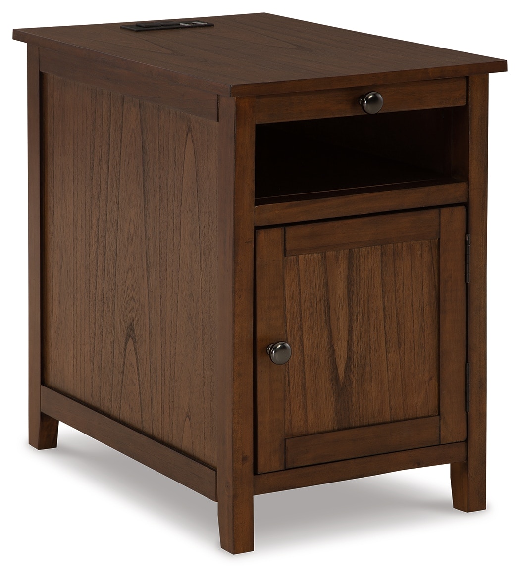 Chairside end discount table with storage